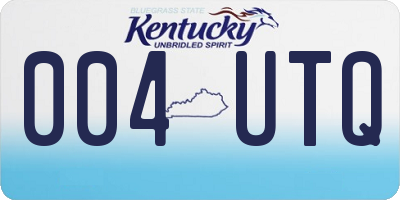 KY license plate 004UTQ