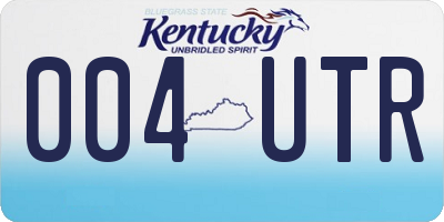 KY license plate 004UTR