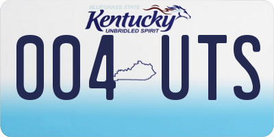 KY license plate 004UTS