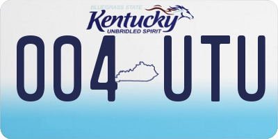KY license plate 004UTU