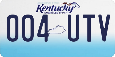 KY license plate 004UTV