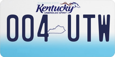 KY license plate 004UTW