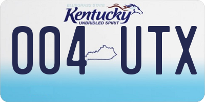 KY license plate 004UTX