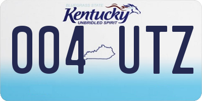 KY license plate 004UTZ