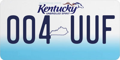 KY license plate 004UUF