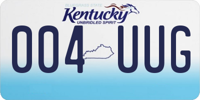 KY license plate 004UUG