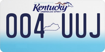 KY license plate 004UUJ