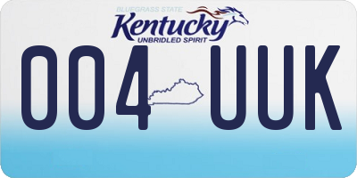 KY license plate 004UUK
