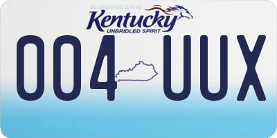 KY license plate 004UUX