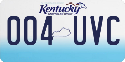 KY license plate 004UVC