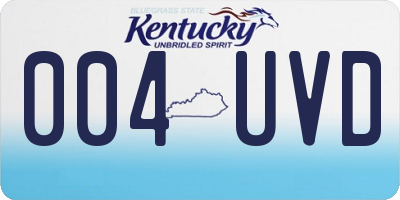 KY license plate 004UVD