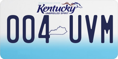 KY license plate 004UVM