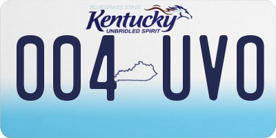 KY license plate 004UVO