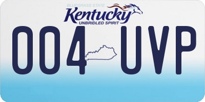 KY license plate 004UVP
