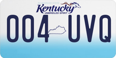KY license plate 004UVQ