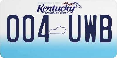 KY license plate 004UWB