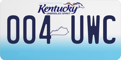 KY license plate 004UWC