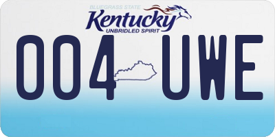 KY license plate 004UWE