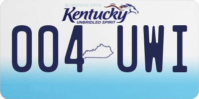 KY license plate 004UWI