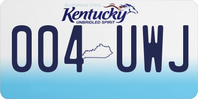 KY license plate 004UWJ