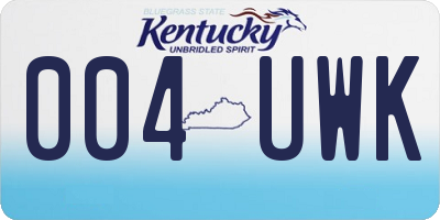 KY license plate 004UWK