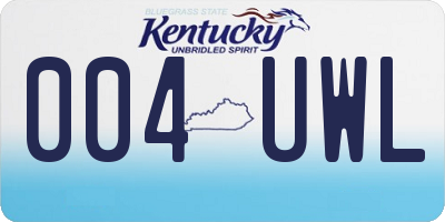 KY license plate 004UWL