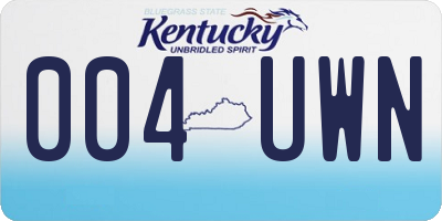 KY license plate 004UWN
