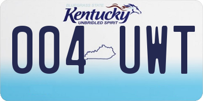 KY license plate 004UWT