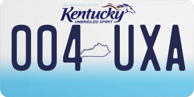 KY license plate 004UXA