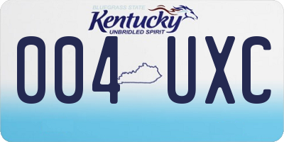 KY license plate 004UXC
