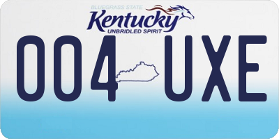 KY license plate 004UXE