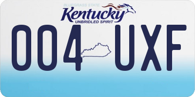 KY license plate 004UXF