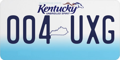 KY license plate 004UXG