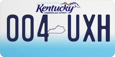 KY license plate 004UXH