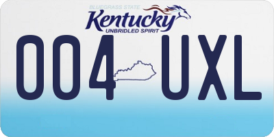 KY license plate 004UXL