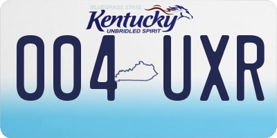 KY license plate 004UXR
