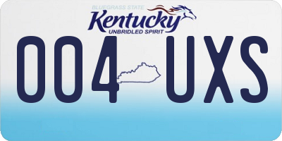 KY license plate 004UXS