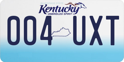 KY license plate 004UXT