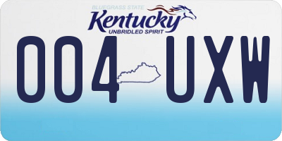 KY license plate 004UXW