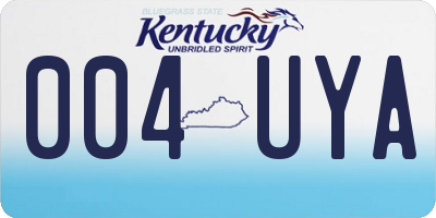 KY license plate 004UYA