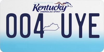 KY license plate 004UYE