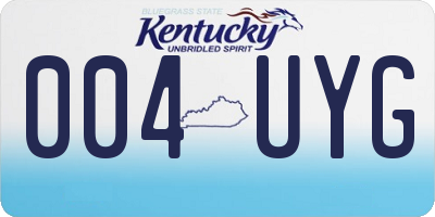 KY license plate 004UYG