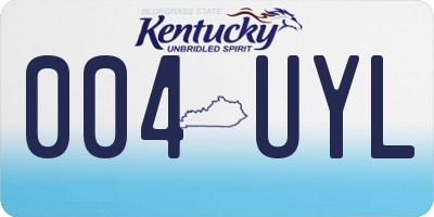 KY license plate 004UYL