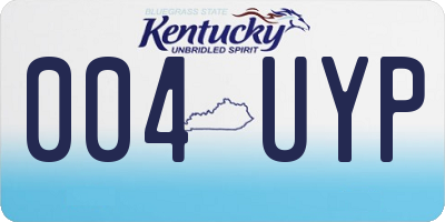 KY license plate 004UYP