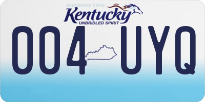 KY license plate 004UYQ