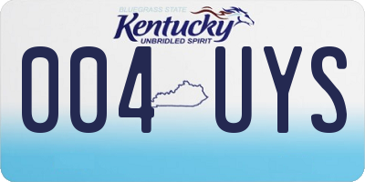 KY license plate 004UYS