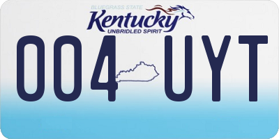 KY license plate 004UYT
