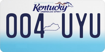 KY license plate 004UYU