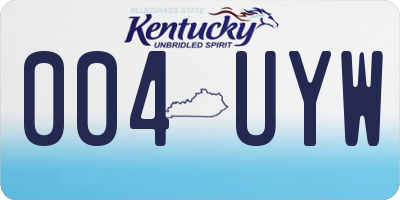 KY license plate 004UYW