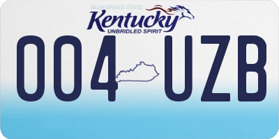 KY license plate 004UZB